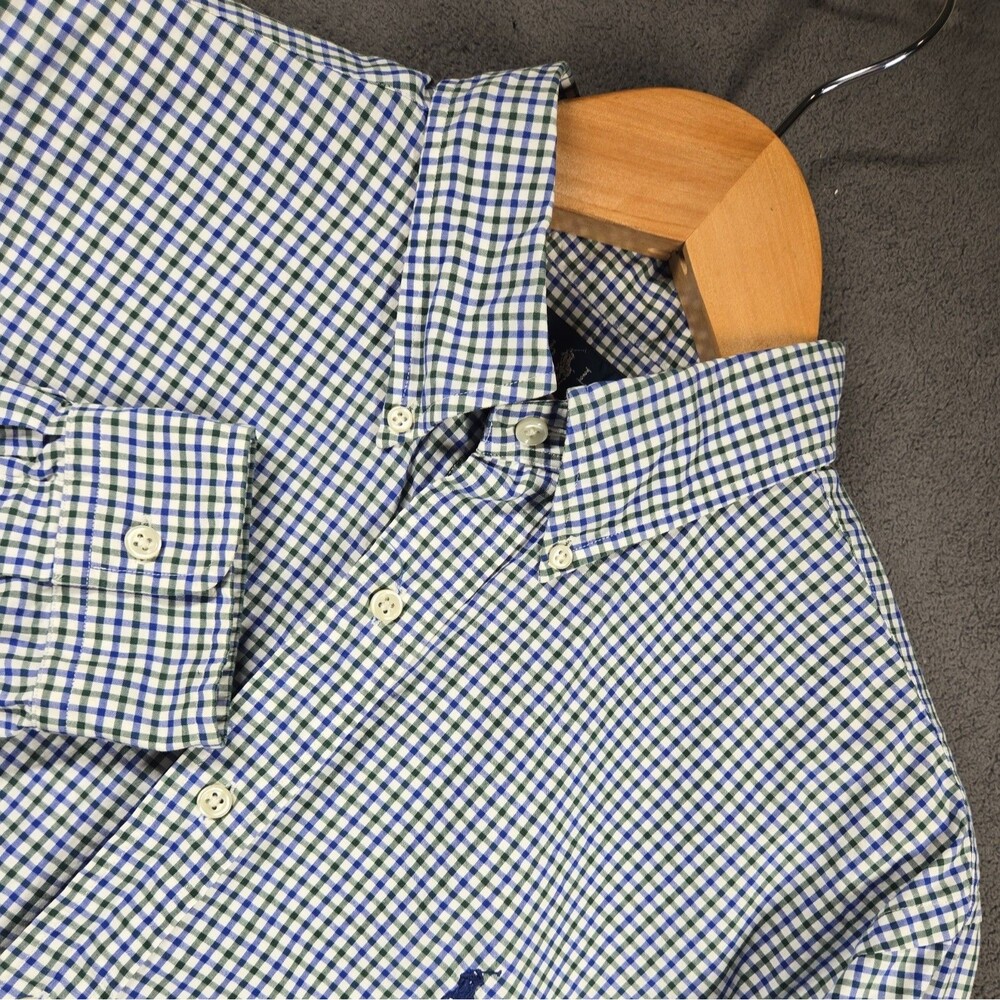 Polo Ralph Lauren Men's Shirt XL Multi Blue Green Check Classic Fit Button Up